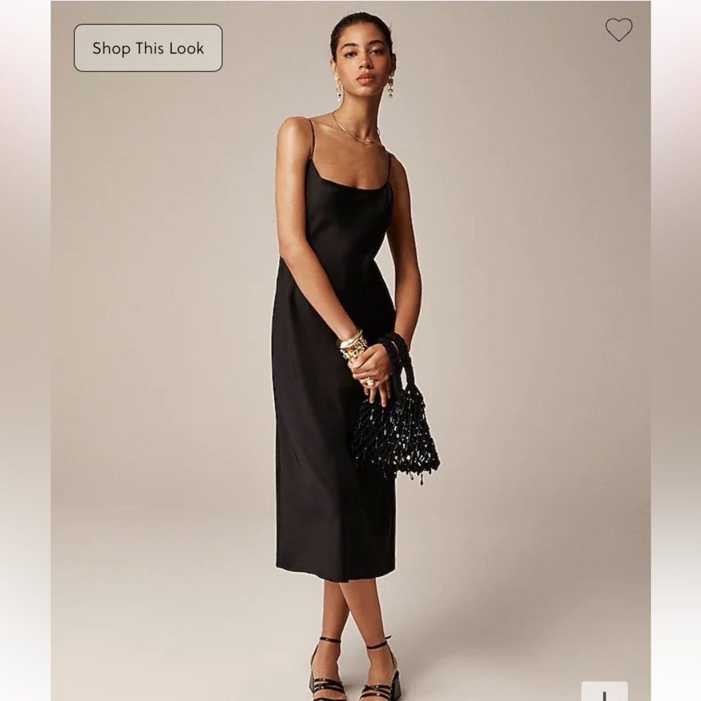 Gwyneth slip dress in luster charmeuse black